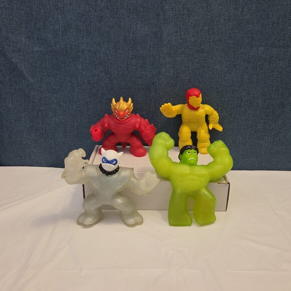 Marvel Other - Goo Jit Zu Heroes Marvel Set of 4 Hulk Iron Man Pantaro Blazagon Squishy Toy